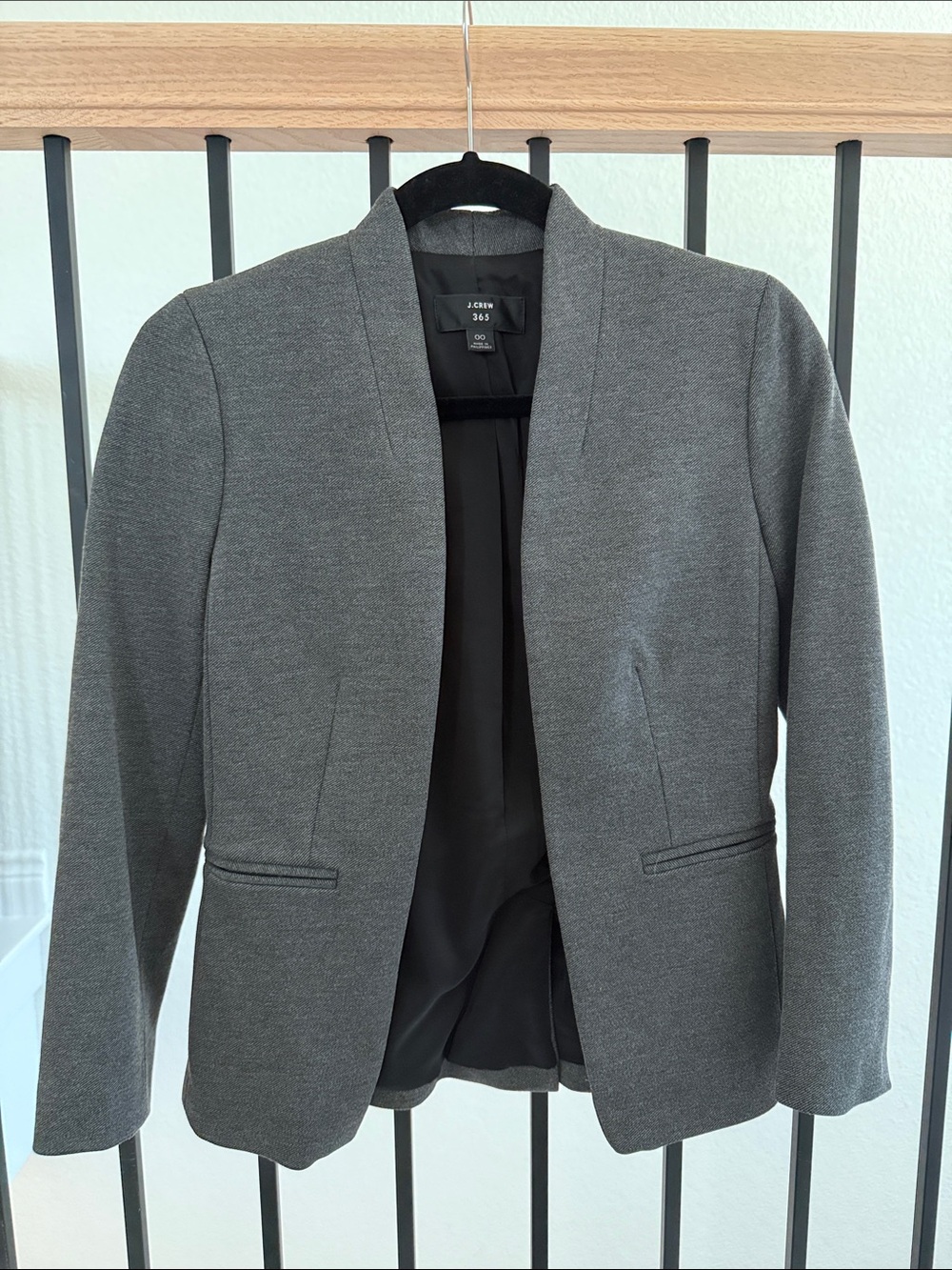 J. Crew Charcoal Grey Open-Front Blazer